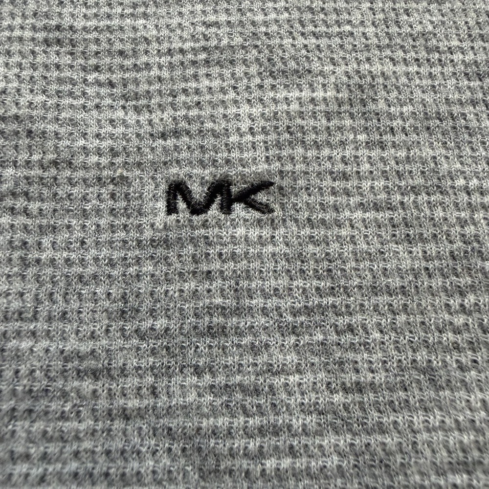 Michael Kors Men's Waffle Knit Long Sleeve Thermal Shirt Heather Gray Size M - Picture 2 of 7
